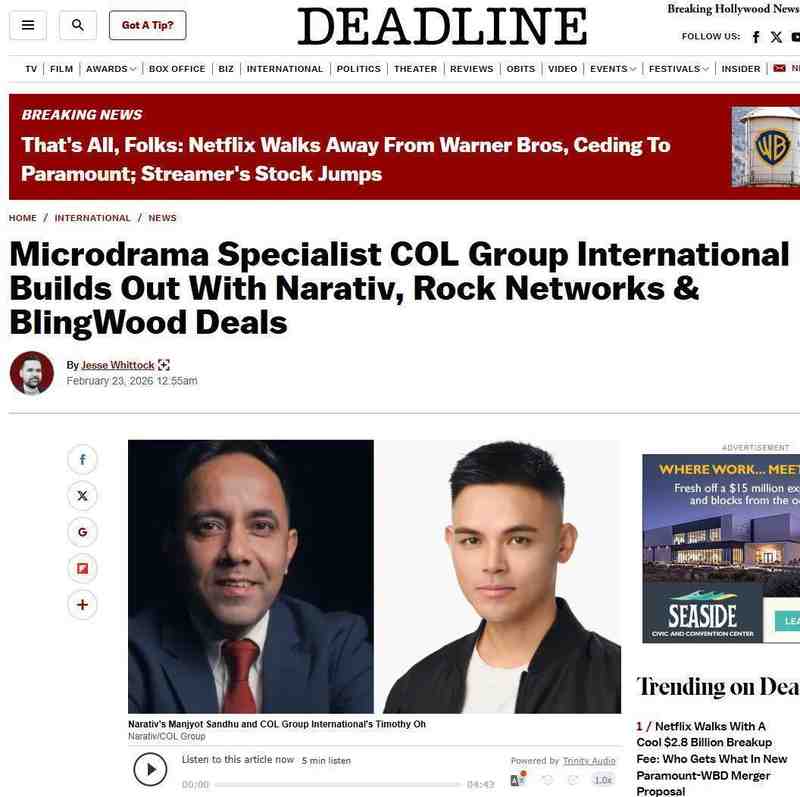  微短剧出海新格局；中文在线伦敦展会上收获国际目光 娱乐新闻