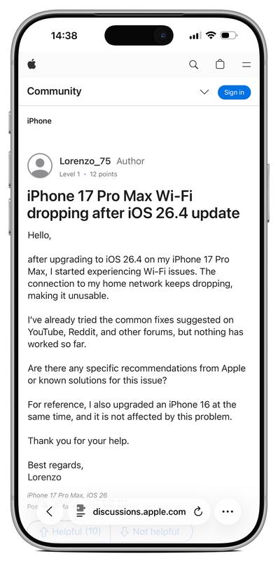  iOS 26.4.1深度解析：苹果如何修复跨设备同步与WiFi断连顽疾 IT技术 iOS 26.4.1深度解析：苹果如何修复跨设备同步与WiFi断连顽疾 IT技术