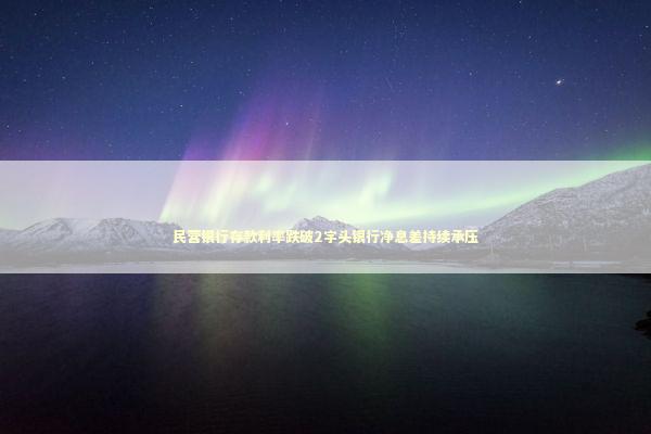 民营银行存款利率跌破2字头银行净息差持续承压