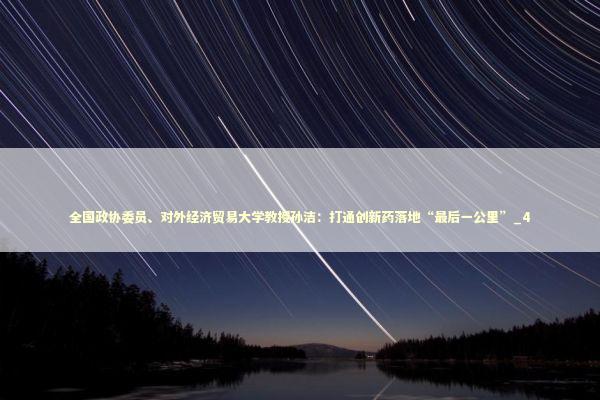 全国政协委员、对外经济贸易大学教授孙洁：打通创新药落地“最后一公里”_4