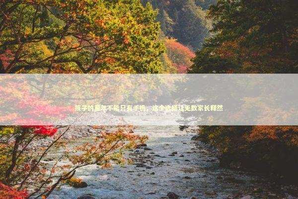 孩子的童年不能只有手机，这个选择让无数家长释然 IT技术